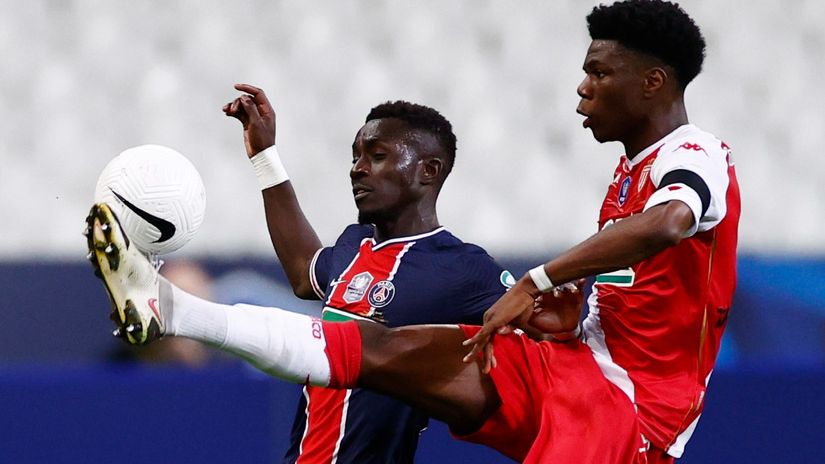 Tchouameni in action for Monaco (©REUTERS/Christian Hartmann)